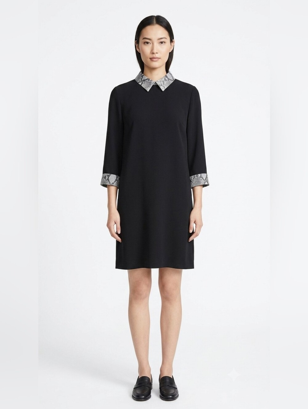New Marc Aurel Black Shift Dress Size 42 (US 10-12)
